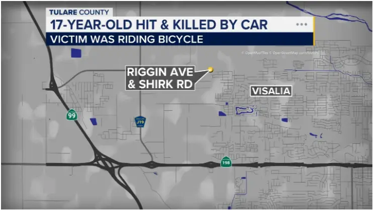 Visalia Police Report Fatal Crash Involving 17-Year-Old Cyclist